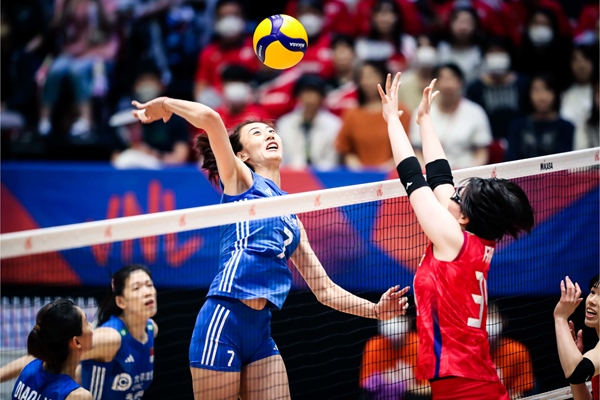 王媛媛扣球。圖片來源：國際排聯(lián)