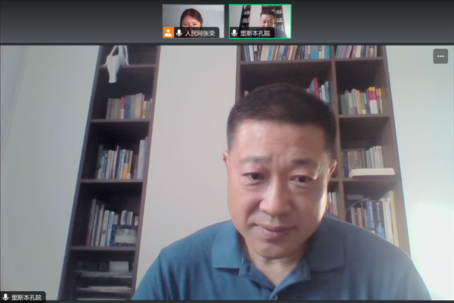 里斯本大學孔子學院中方院長王錦程。 采訪截圖