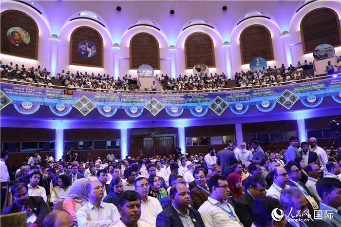 7月13日，達(dá)舍爾甘地污水處理廠項(xiàng)目竣工典禮舉行。人民網(wǎng)記者 孫廣勇攝