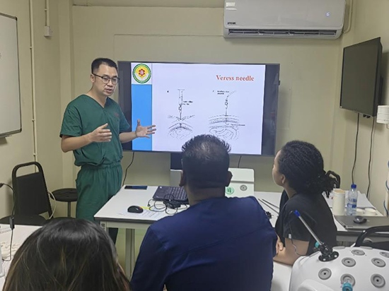 培訓(xùn)現(xiàn)場(chǎng)。第18期援圭亞那醫(yī)療隊(duì)供圖