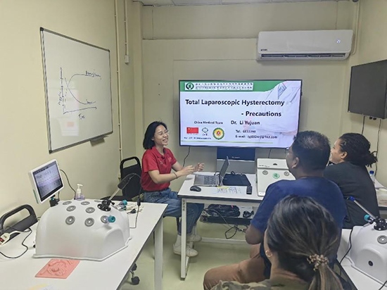 培訓(xùn)現(xiàn)場(chǎng)。第18期援圭亞那醫(yī)療隊(duì)供圖