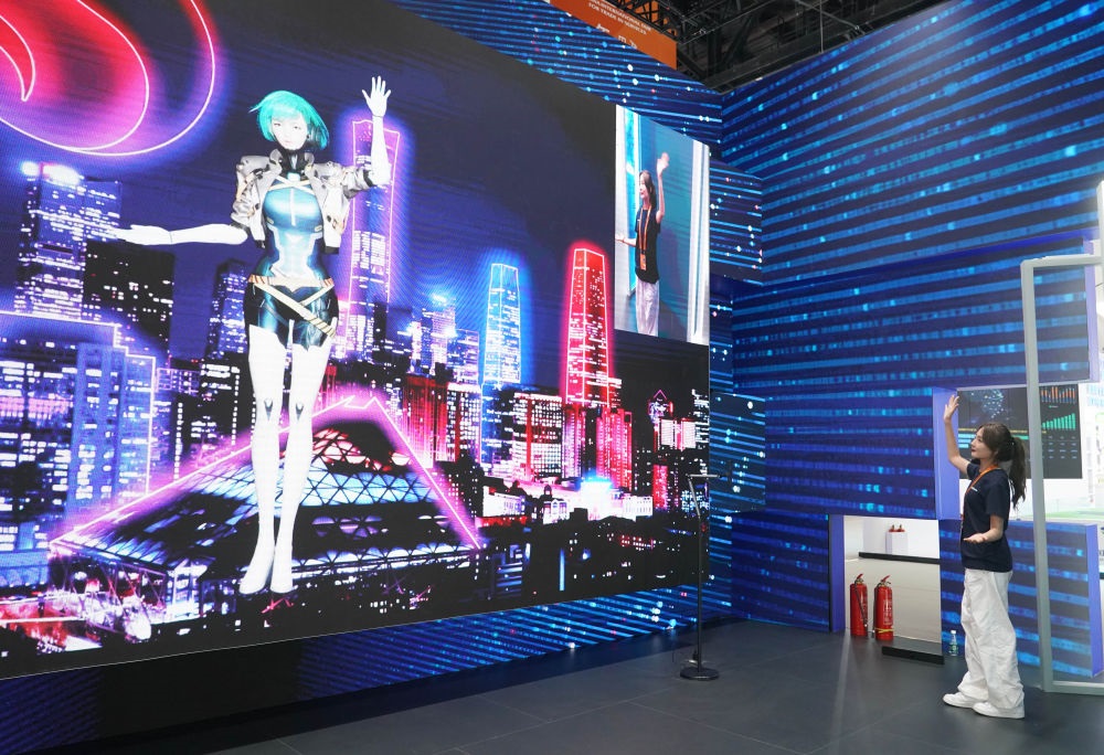 這是9月1日在國(guó)家會(huì)議中心拍攝的一款數(shù)字人。新華社記者 任超 攝