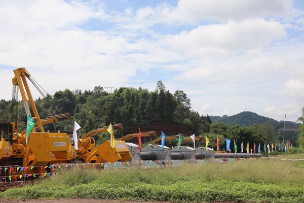 川氣東送二線天然氣管道工程施工現(xiàn)場。受訪者供圖