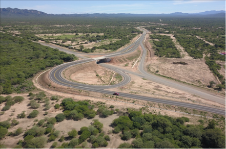 埃爾埃斯皮諾公路項(xiàng)目互通立交航拍。中國(guó)中鐵供圖