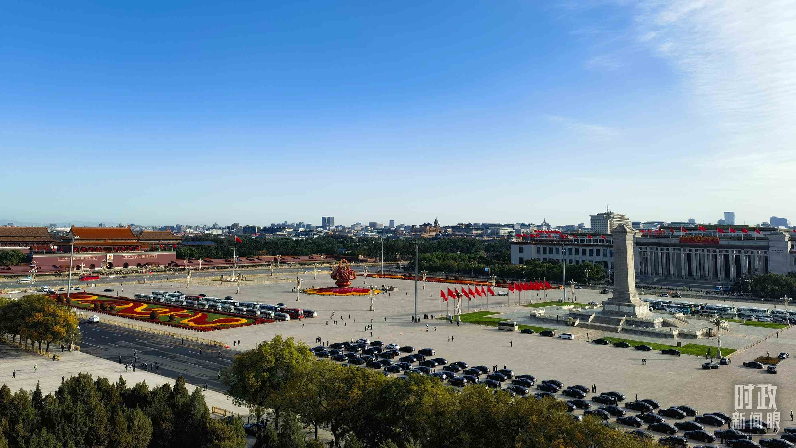 △18日的天安門廣場。（總臺央視記者周志國拍攝）