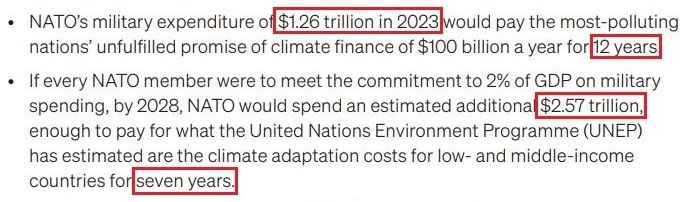 看看北約的“碳足跡”，就知道西方的氣候承諾有多扯