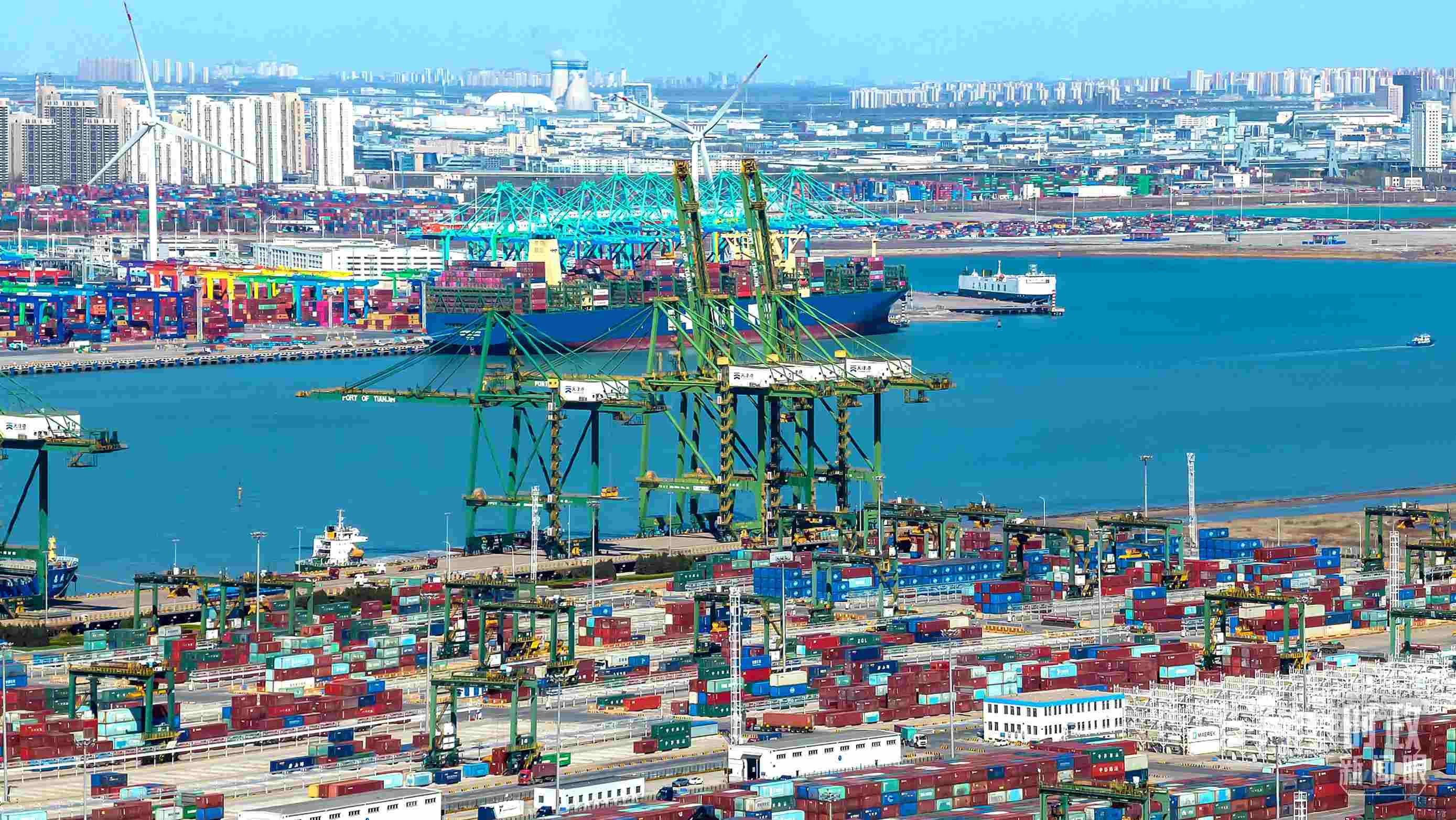 △俯瞰天津港。