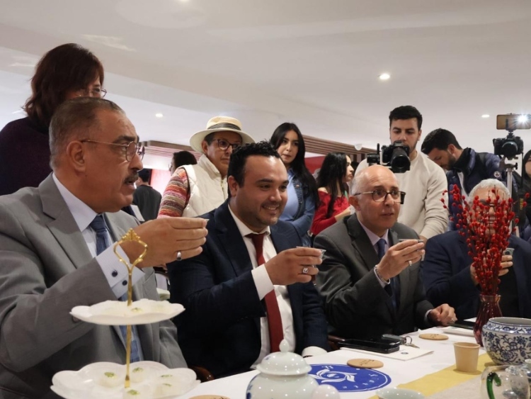 觀眾興致勃勃地體驗(yàn)茶藝。陳芷珊攝