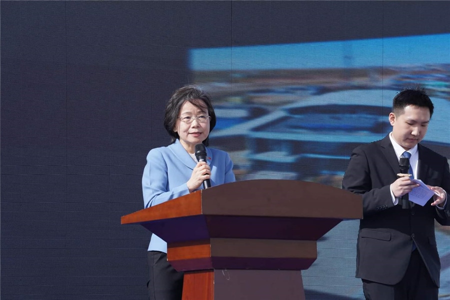 3月24日，沈敏娟大使致辭。駐蒙古使館供圖