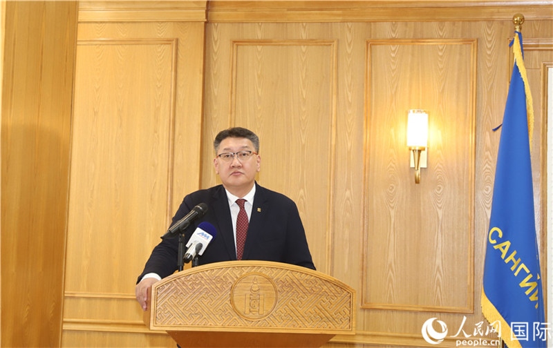 扎布赫楞部長致辭。人民網記者 霍文攝