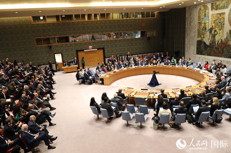 4月18日，聯(lián)合國總部安理會(huì)投票現(xiàn)場(chǎng)。 人民網(wǎng)記者 李志偉攝