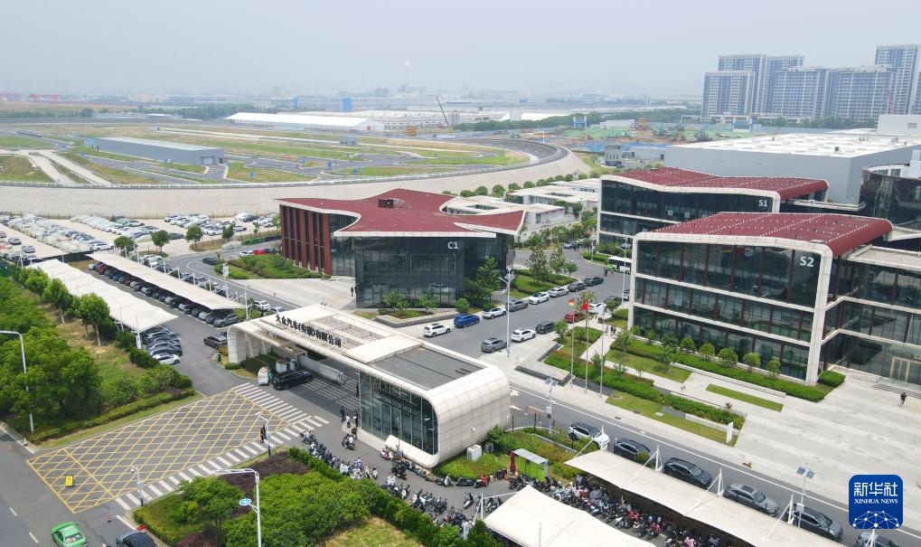 大眾汽車（安徽）有限公司外景（無人機照片，2024年6月7日攝）。新華社記者 郭晨 攝