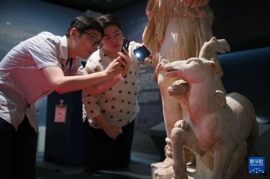 7月2日，安徽博物院工作人員在拍攝開(kāi)箱后的古希臘文物。新華社記者 張端 攝