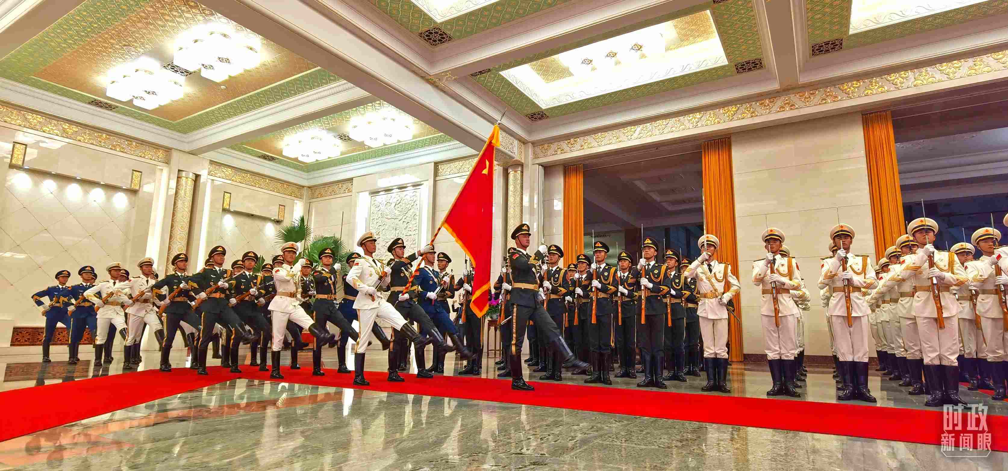 歡迎儀式上的儀仗隊(duì)。（總臺(tái)央視記者郭鴻拍攝）