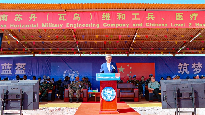 中國駐南蘇丹大使馬強發(fā)言。孫千攝