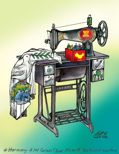 單幅卡通一等獎獲獎作品。（主辦方供圖）