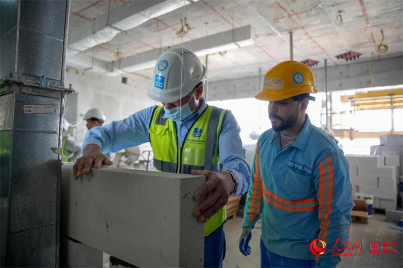 砌墻。人民網(wǎng)塔里克·易卜拉欣攝