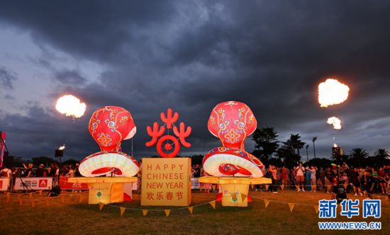 圖為游客在2025年奧克蘭元宵燈節(jié)游覽。（圖片由奧克蘭中國文化中心提供）