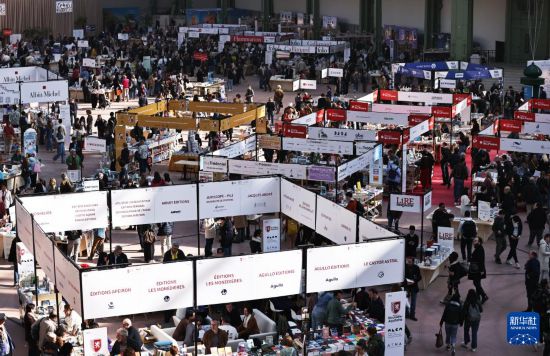 4月11日，人們?cè)诜▏?guó)巴黎大皇宮參加2025巴黎書展。新華社記者 高靜 攝