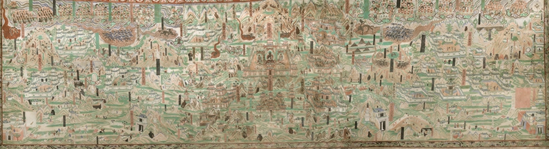 莫高窟第61窟內(nèi)的《五臺(tái)山圖》。