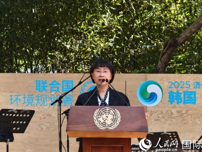 周國梅致辭。人民網(wǎng)記者 李明攝